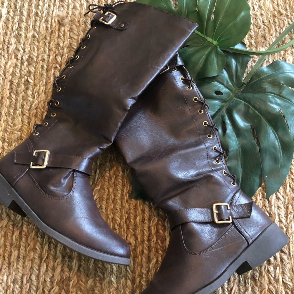 Cute brown knee high boots